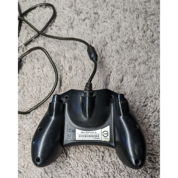 Original Xbox S-Type OEM Black Wired Controller w/breakaway Cable UNTESTED - Picture 3 of 4
